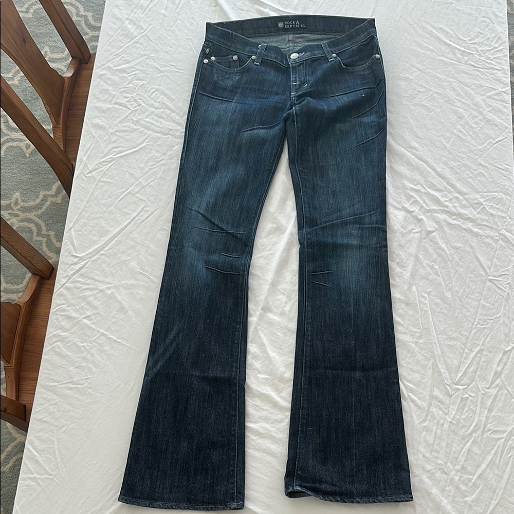 Rock & Republic Blue Wide Leg Flare Jeans